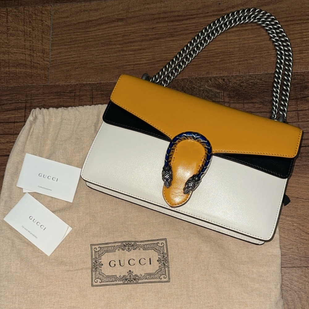 NWT Gucci Dionysus Small Shoulder Bag - Mustard/White/Black, $2,750